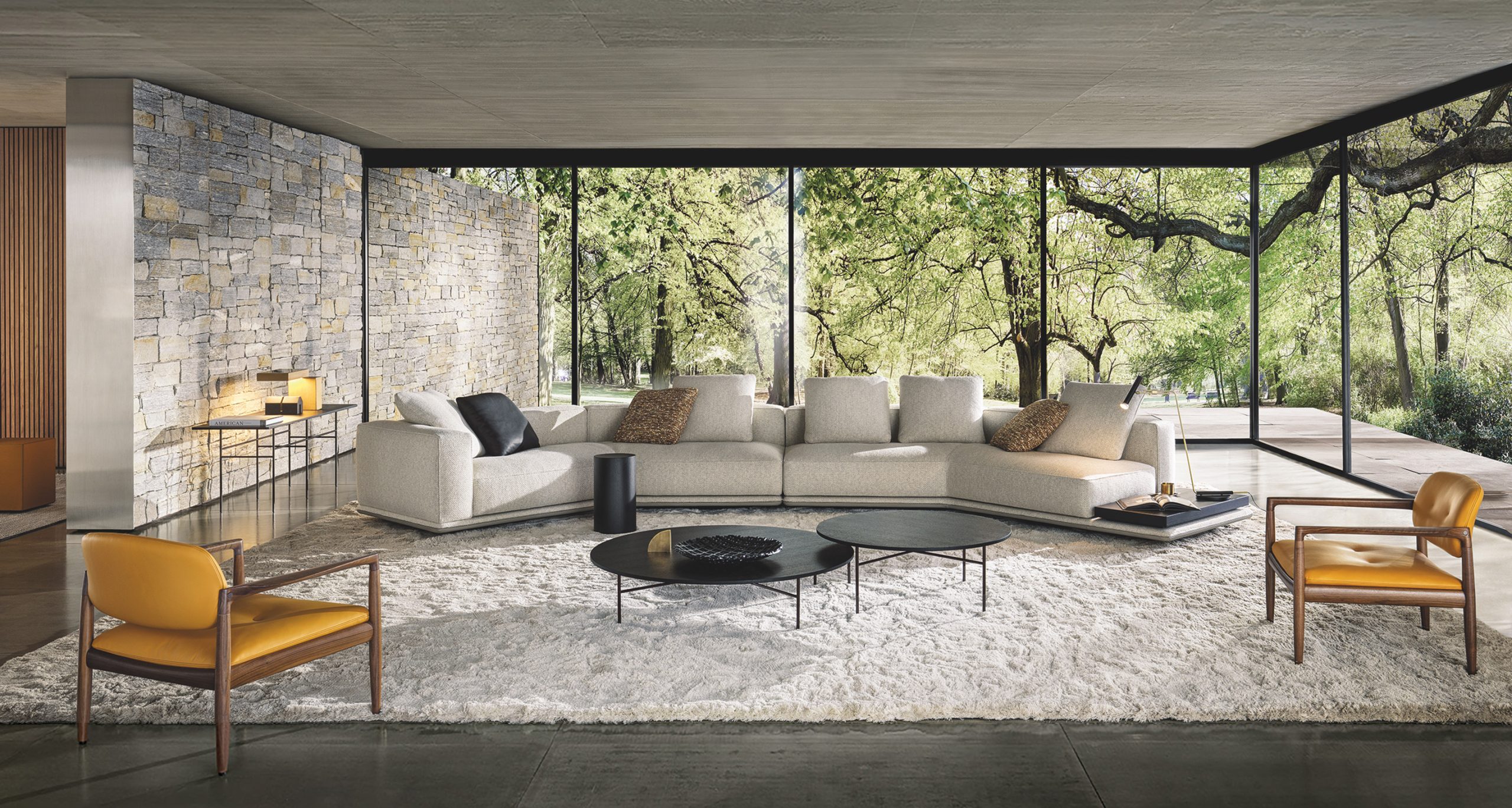 送料込 Minotti ミノッティ ソファーと クッション - ソファセット